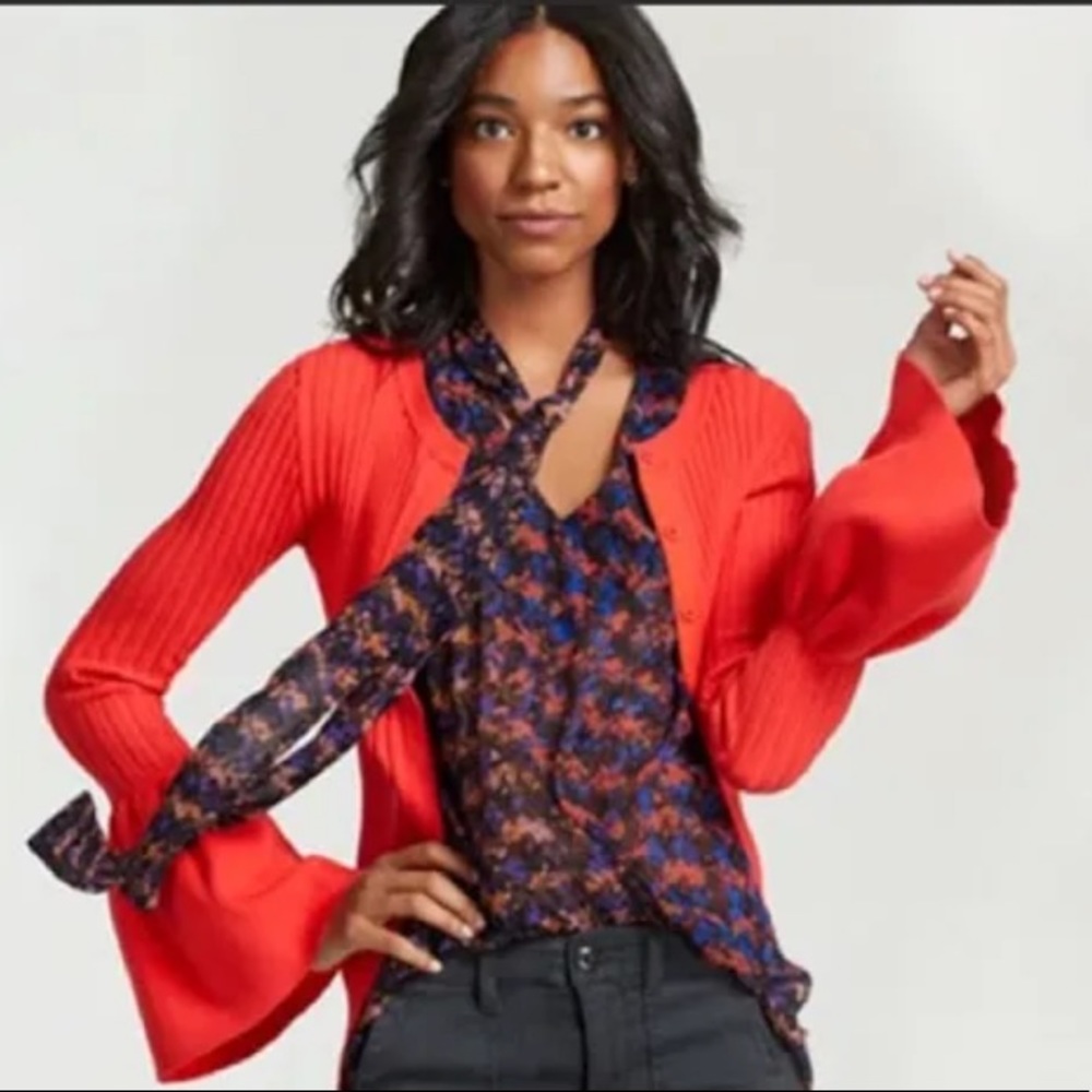 CAbi Bonus Multicolor Blouse only #3428 Size Large